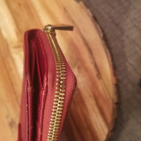 Valentina Made In Italy Leather Wallet Zip Around & Snap Front Wine Color - Picture 9 of 16